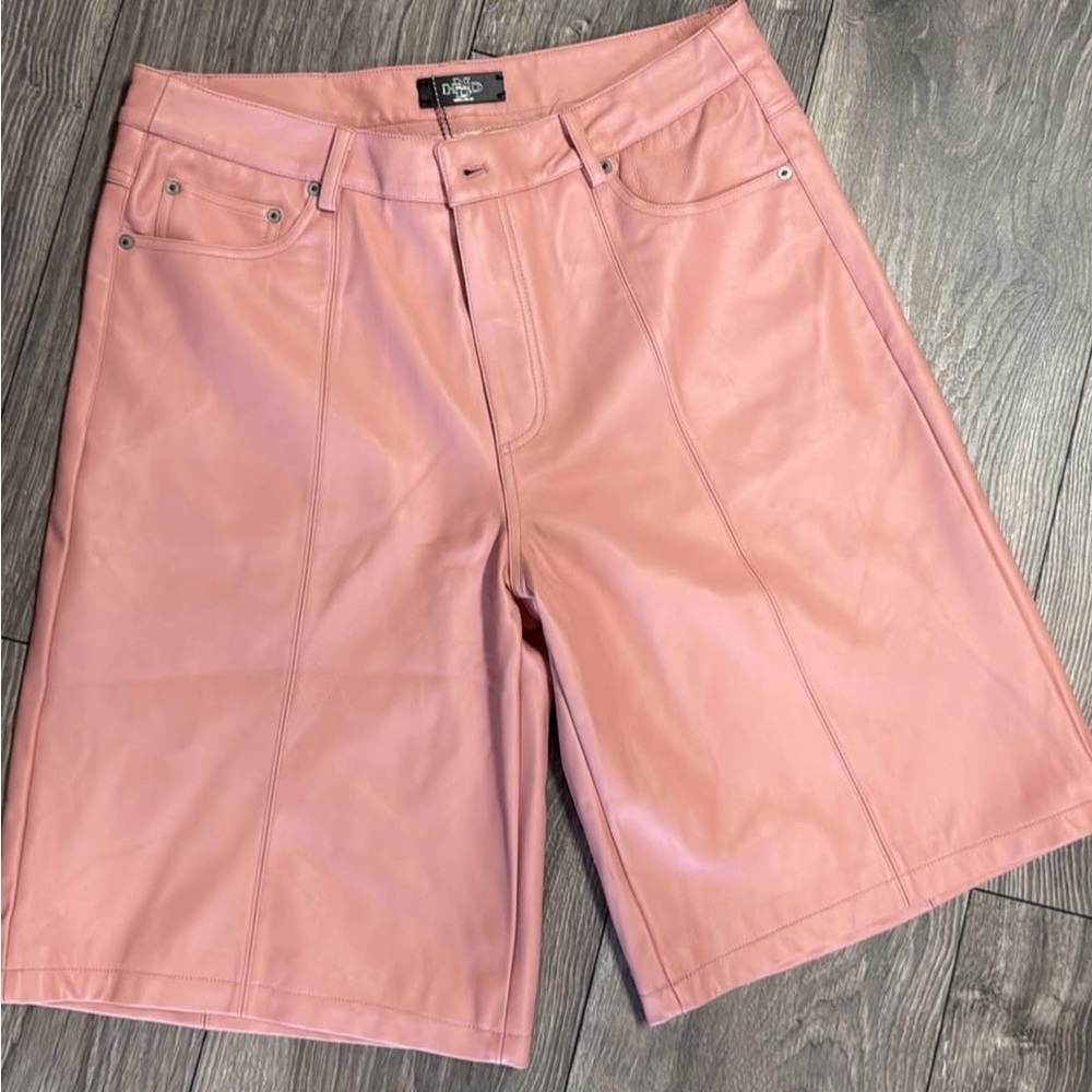 HMDD Lamb Chop Leather Shorts Pale Pink